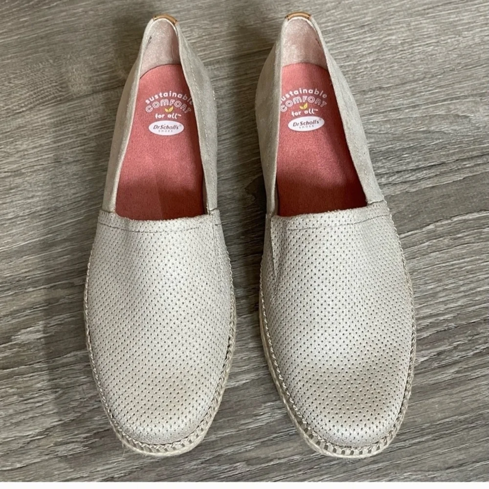 Dr. Scholl's Light Gray Espadrille Slip-Ons.